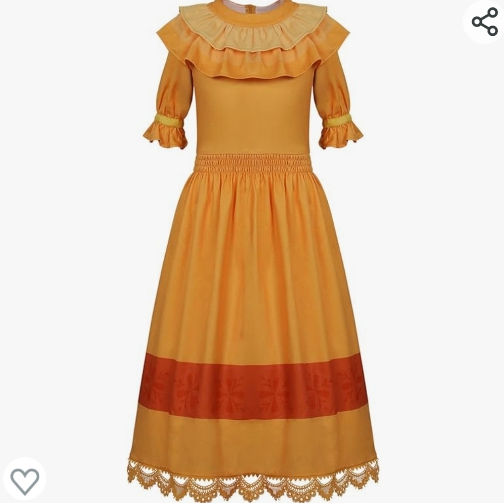 Kids Orange and Red Halloween Costume Dress